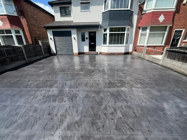 New Pattern Imprinted Concrete Driveway in Salford