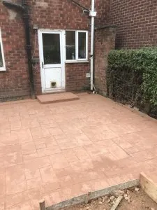 New concrete staircase and patio