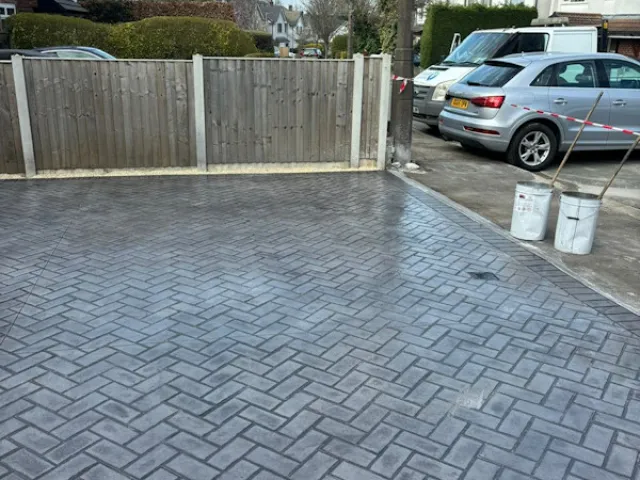 New Pattern Imprinted Concrete Driveway in Cheadle Stockport New Pattern Imprinted Concrete Driveway in Cheadle Stockport