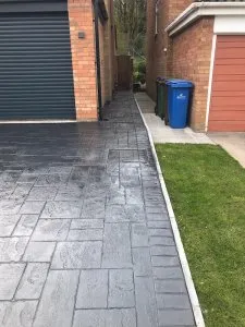 Pattern imprinted concrete driveway Gatley