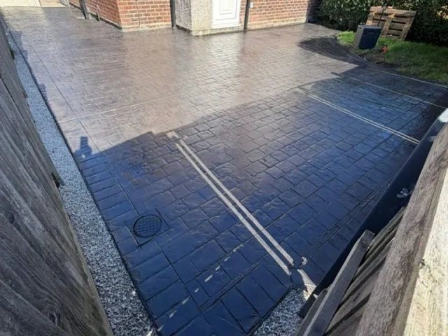 Pattern Imprinted Concrete Driveway in Wythenshaw