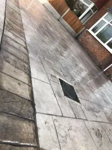Pattern imprinted concrete driveway in Heald Green