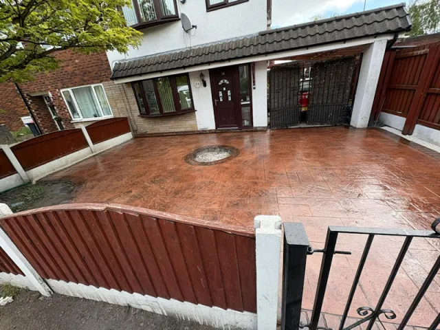 Pattern Imprinted Concrete Driveway in Eccles Salford