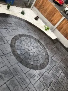 Pattern imprinted concrete driveway in Heald Green
