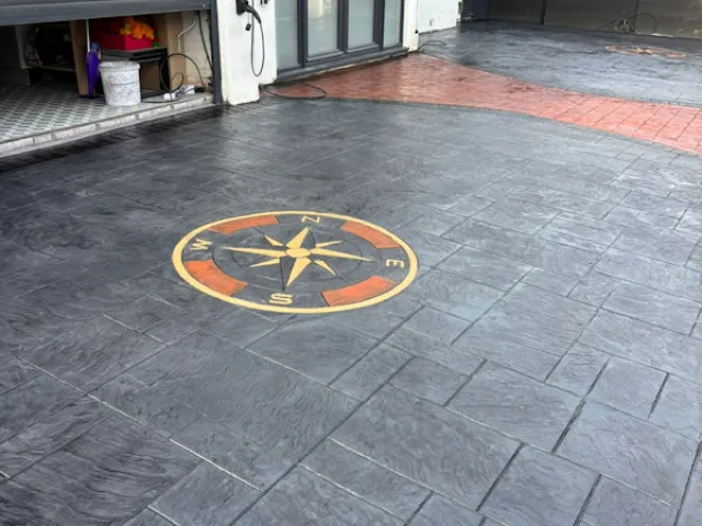 New Pattern Imprinted Concrete Driveway in Northenden Manchester